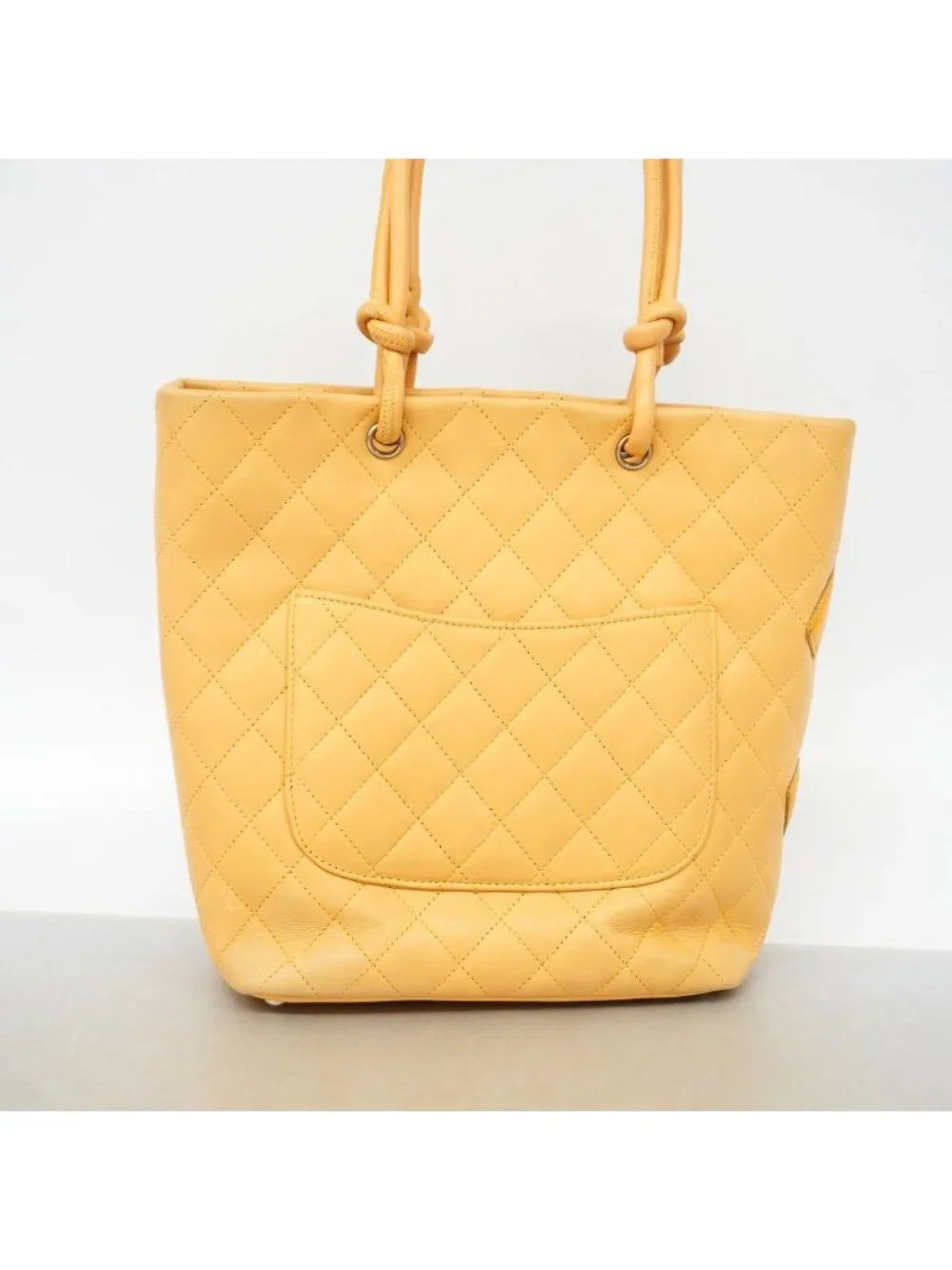 Chanel Tote Bag Cambon Lambskin Beige Silver